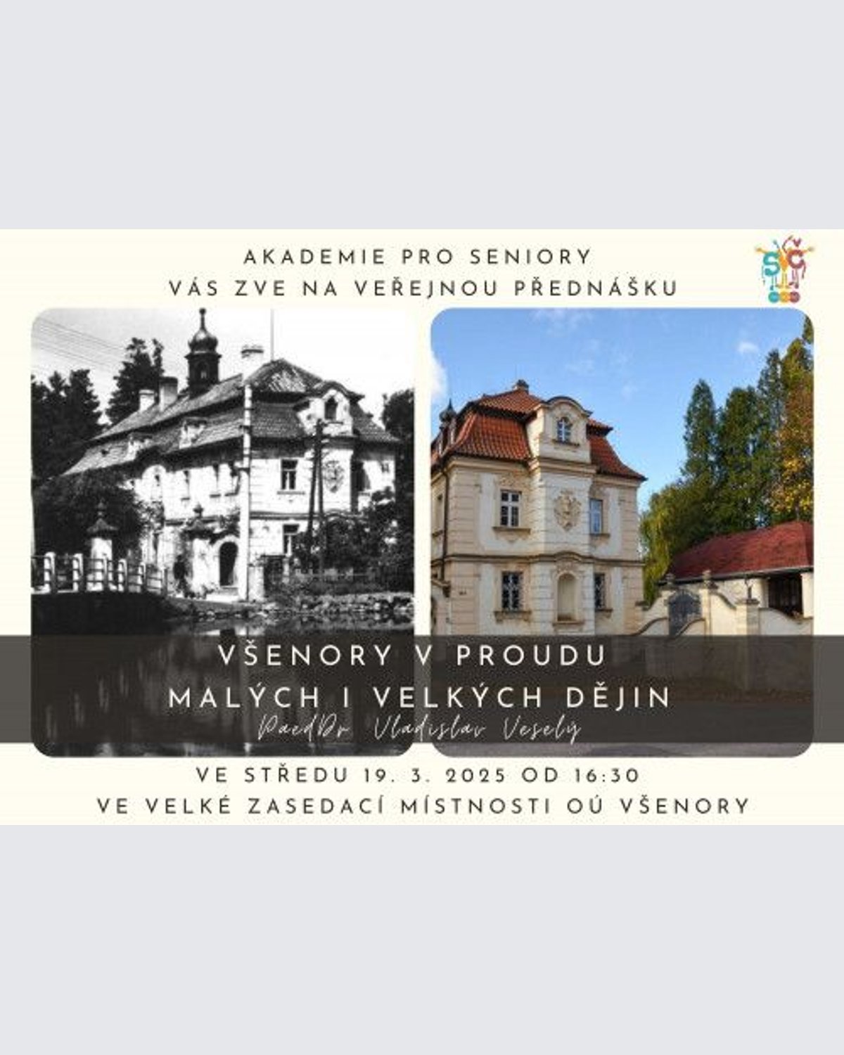 Úvodní obrázek aktuality Akademie pro seniory - Všenory v proudu malých i velkých dějin