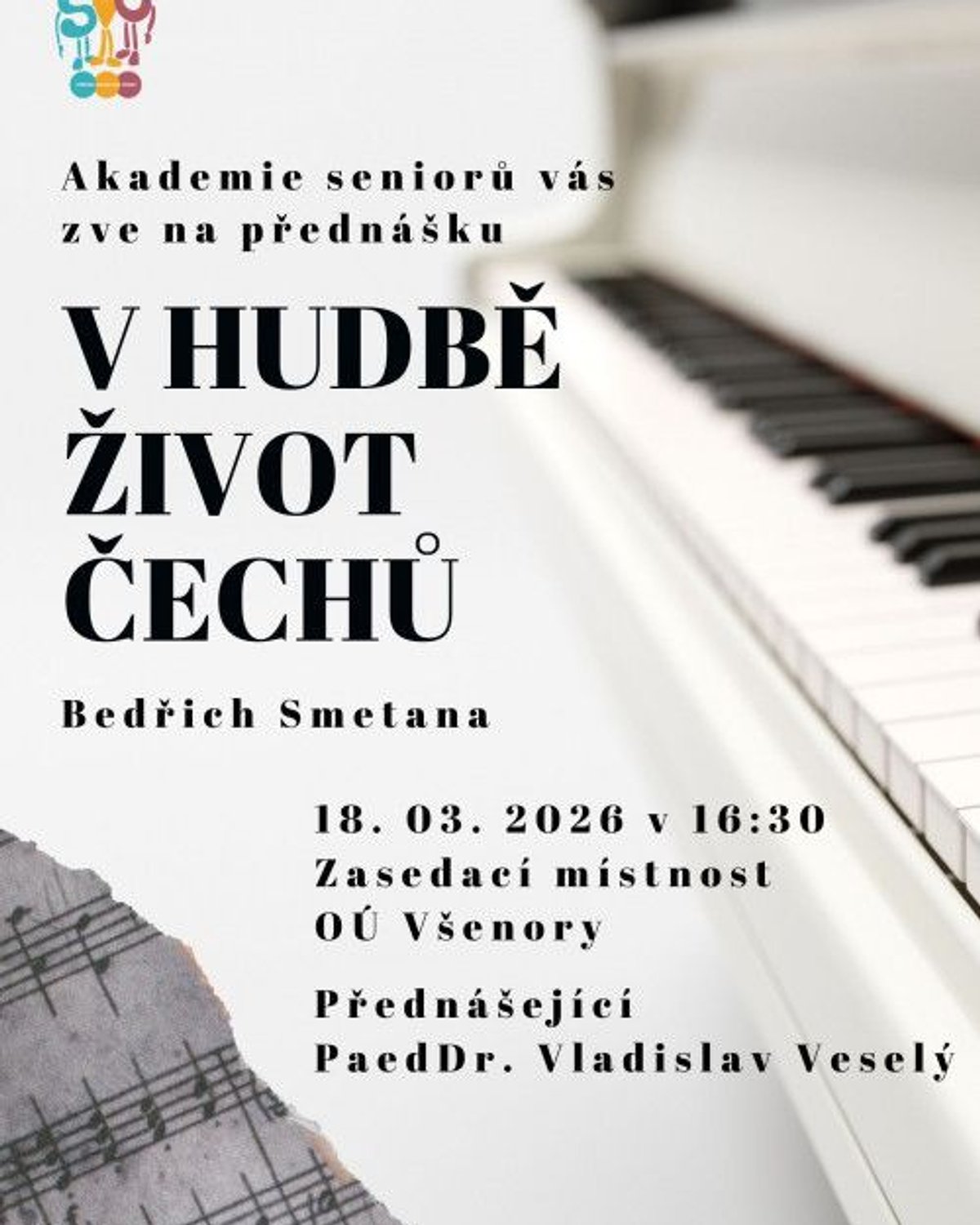 Úvodní obrázek aktuality Akademie pro seniory Všenory - březen 2026