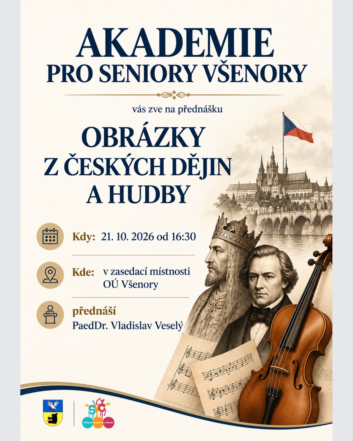 Úvodní obrázek aktuality Akademie pro seniory: Obrázky z českých dějin a hudby