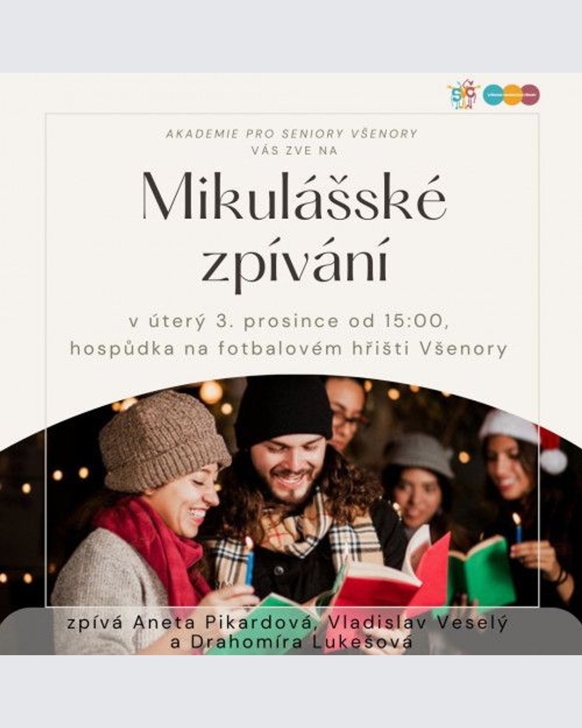 Úvodní obrázek aktuality Akademie pro seniory - Mikulášské zpívání